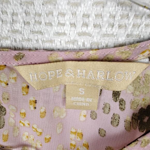 Hope & Harlow Pink Sheer Floral Blouse Oversized Sleeves Size S NEW - Picture 5 of 8